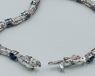 Sterling Silver Bracelet with Sapphires and diamonds