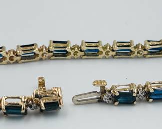 Sapphire Diamond Gold Bracelet