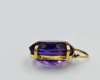 Faceted Amethyst and Gold Pendant with Rio de Janeiro Provenance, 1992