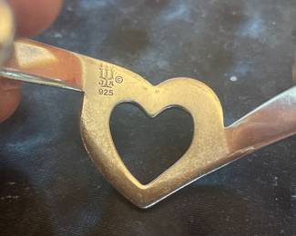 retired sterling james avery heart cuff bracelet