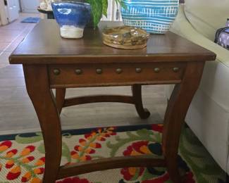 End Table with Stud Accents. 2 Available. Also matching Coffee Table