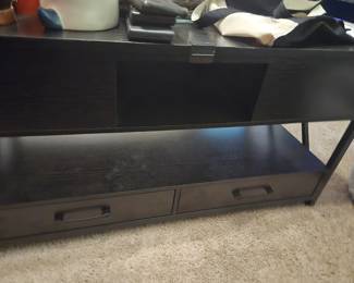 TV, Sideboard with Faux Marble Top & Drawer Storage