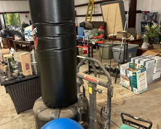 Bike rack and punching bag