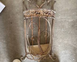 Vintage French country / shabby chic style metal umbrella stand