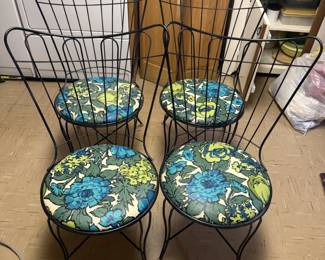 Set of four ice cream parlor chairs vintage