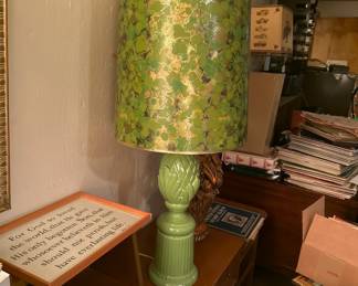 Green mid-century modern lamp