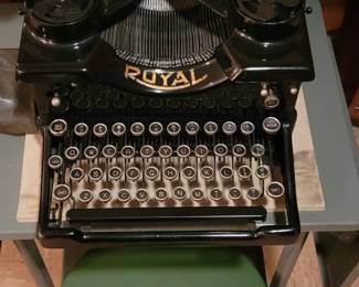 Royal typewriter and typewriter stand