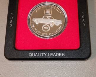 One troy ounce of fine silver General Motors collectors coin