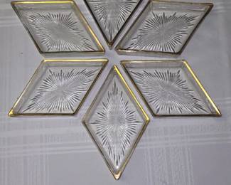 Mid-century modern gold trim atomic Candy dishes