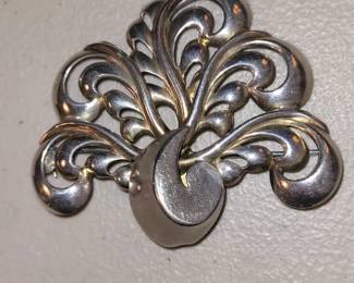 1940s World War II era Monet sterling silver brooch