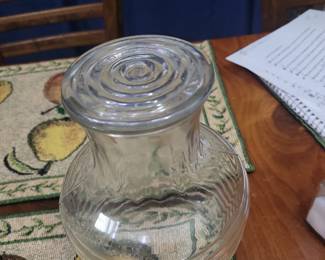 Vintage glass jar with lid