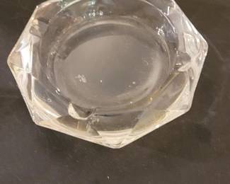 Vintage clear ashtrays with fauceted octagonal cut rim design