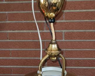 1950s/1960s Mid-Century Modern pull-down ceiling fixture (often referred to as a "rise-and-fall" or "retractable UFO/saucer" light).