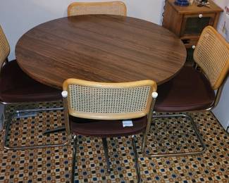 Vintage kitchen table and chairs with formica and Chrome