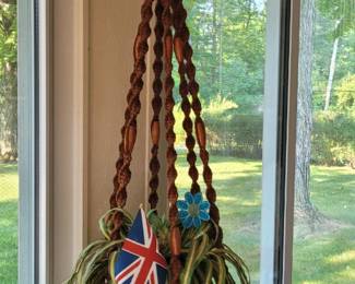 Vintage Brown macrame plant hanger