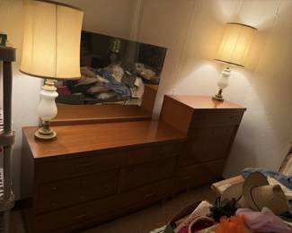 Pair of white mid-century modern lamps