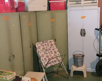 Vintage avacodo green metal cabinets