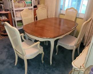French provincial dining room table and chairs