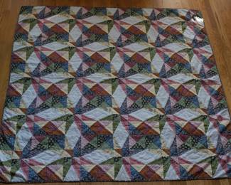 92"x91" queen size quilt, hand stitched
