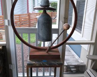 Metal garden bell scuplture