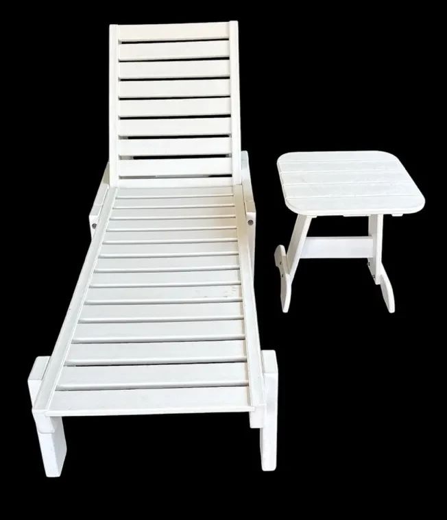 AllWeather PolyLumber Chaise Lounge Side Table Set