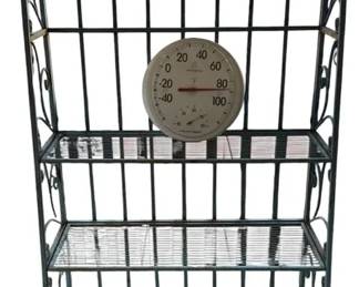 VintageStyle Metal Bakers Rack, Wall Thermometer Trellis Set