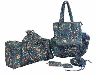 7 Pcs Vtg Vera Bradley Animal Kingdom Print Bags