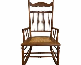 Vintage Victorianstyle Oak Rocking Chair