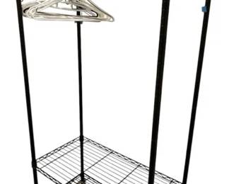 Rolling Wire Garment Rack with Shelves Hangers