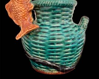 Majolicastyle Koi Vase