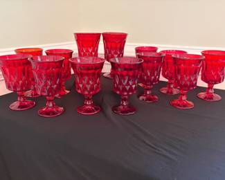 Noritake Ruby Red Perspective Goblets