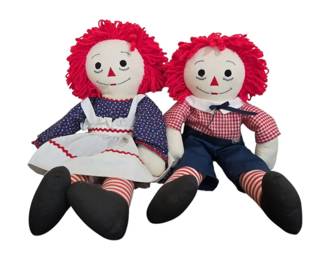 Vintage Raggedy Ann And Raggedy Andy Dolls