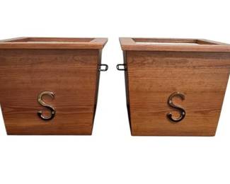 Wooden Monogramed Planter Boxes