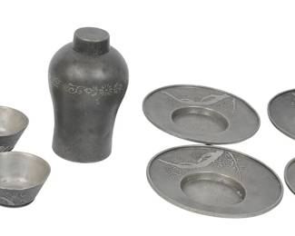 Pewter Saki Cup Set
