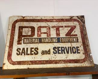 Patz Sales and Service Metal Advertising Sign