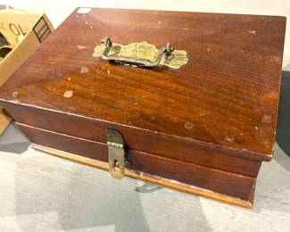 Wooden Box w/ Beautiful Brass Handle