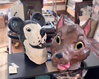 Vintage paper mache heads - may have been from the Parade Company