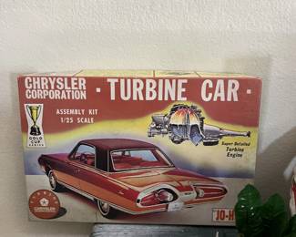 Vintage Chrysler Turbine Car 1/25-scale plastic model kit in original box.
