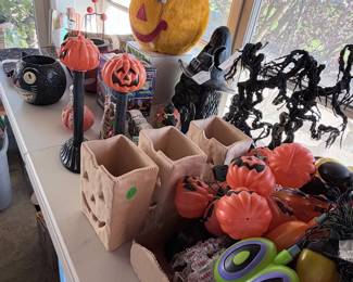 Lots of Halloween decor.