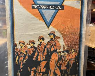 Original 1918 Ernest Hamlin Baker “For Every Fighter a Woman Worker” YWCA World War I poster, approximately 41-3/4" × 28".