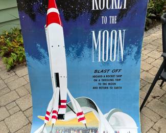 Full-size Disney Gallery “Rocket to the Moon” Tomorrowland attraction poster reproduction. Excellent condition.