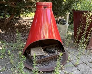 Vintage Mid-Century Modern Freestanding Cone Fireplace
