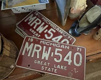 Vintage Michigan License Plates (including this matching pair)