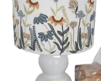 Pair of Pottery barn lamps with floral shades