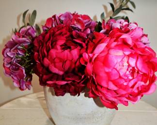 Faux flower arrangements