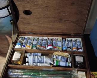 Oil paints  and brushes