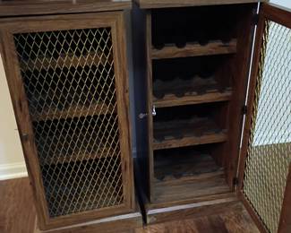 Wine bottle storage cabinets