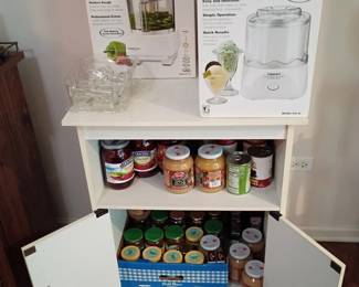 Cabinet on wheels , Cuisinart items