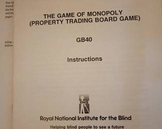 Braille system setup on. The game board