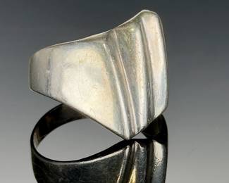 Vintage Mexican Sterling Silver Signet Ring, TD-81 .925, Size 10.25